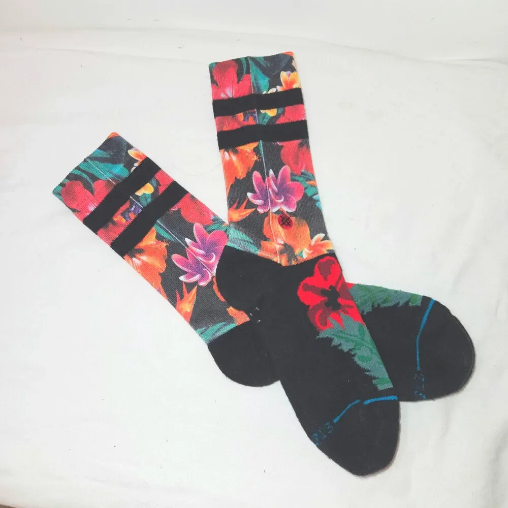 Stance Pau St Tropical Floral Crew Socks Men’s L